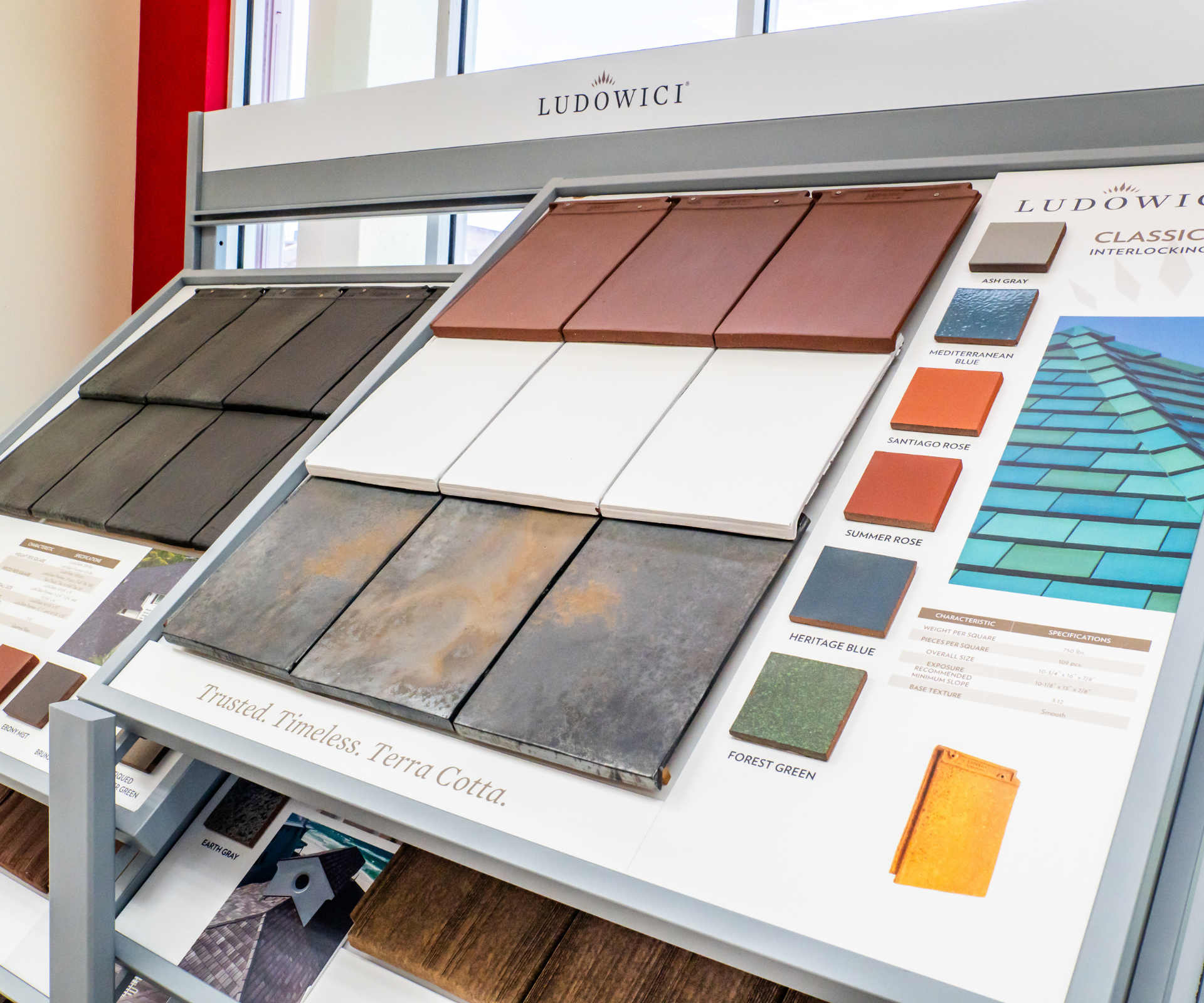 The Istueta Roofing showroom in Miami offers a hands-on opportunity to explore the beauty and durability of Ludowici clay tiles. Homeowners, architects, and designers are invited to experience a wide range of colors, textures, and profiles displayed in thoughtfully curated settings. The showroom creates an environment where inspiration meets practicality, allowing clients to see and feel the difference that premium materials make.