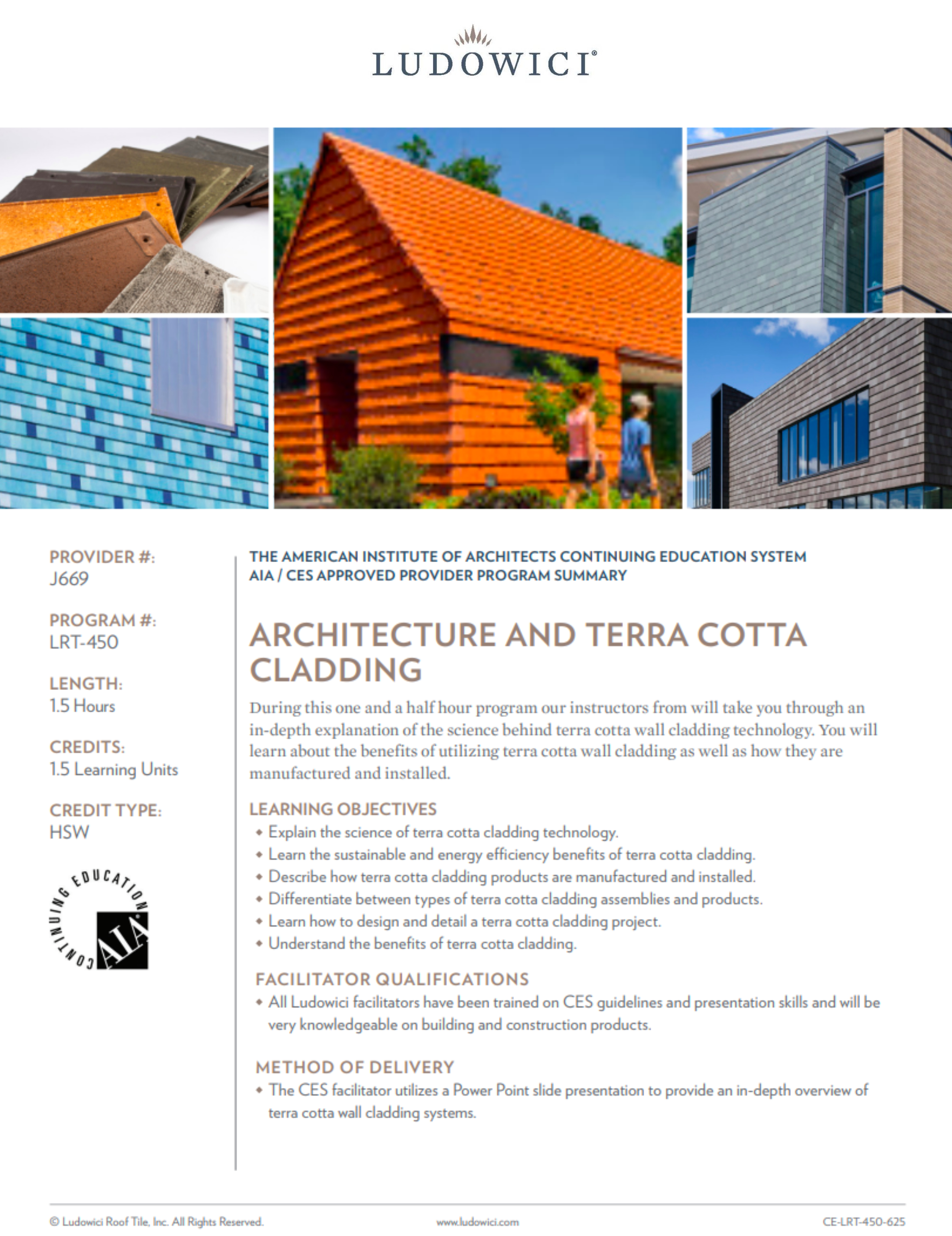 CEU Outline: Architecture & Terra Cotta Cladding