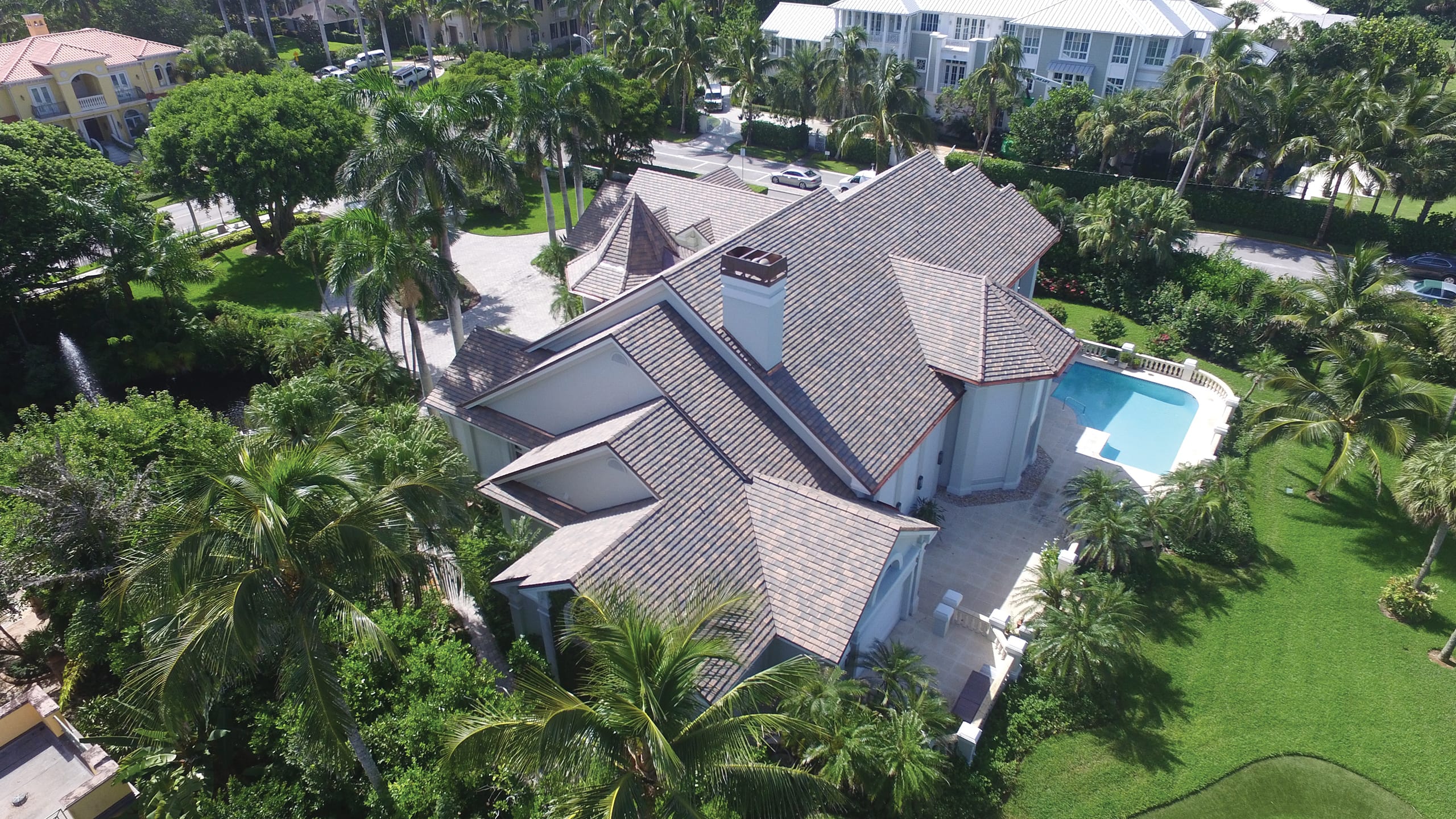 Private Residence - Naples Featuring Ludowici Slate Clay Roof Tile