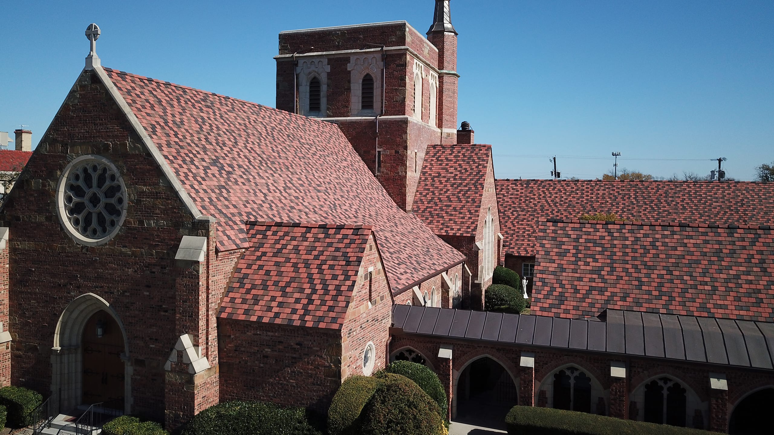St. Johns Anglican Church, Ft. Worth Texas Featuring Ludowici Custom Historic Clay Roof Tile Shingles